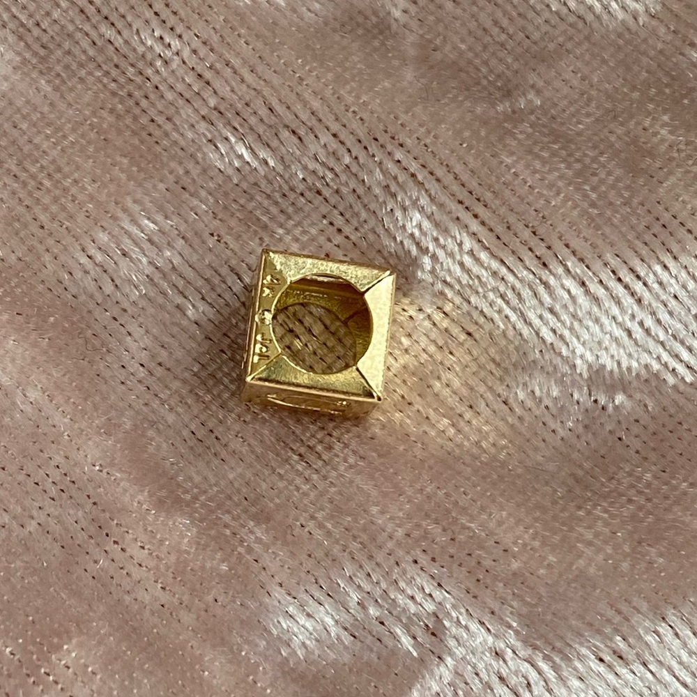 14k Solid “U” Slider Charm - image 2